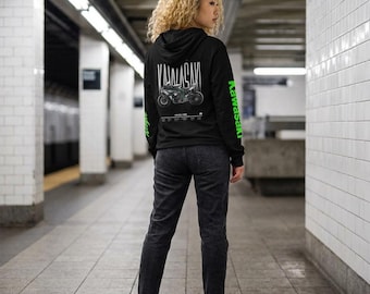 Kawasaki Sportbike Graphic Hoodie | Motorcycle Racing Sleeve Logo