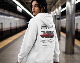 Ford Mustang Classic Car Hoodie | Vintage Muscle Car Illustration