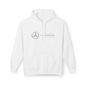 Mercedes Petronas Racing Hoodie | Teal Checkered F1 Car Design image 3