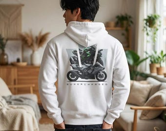 Supercharged Sportbike Hoodie | Motorcycle Rider Graphic