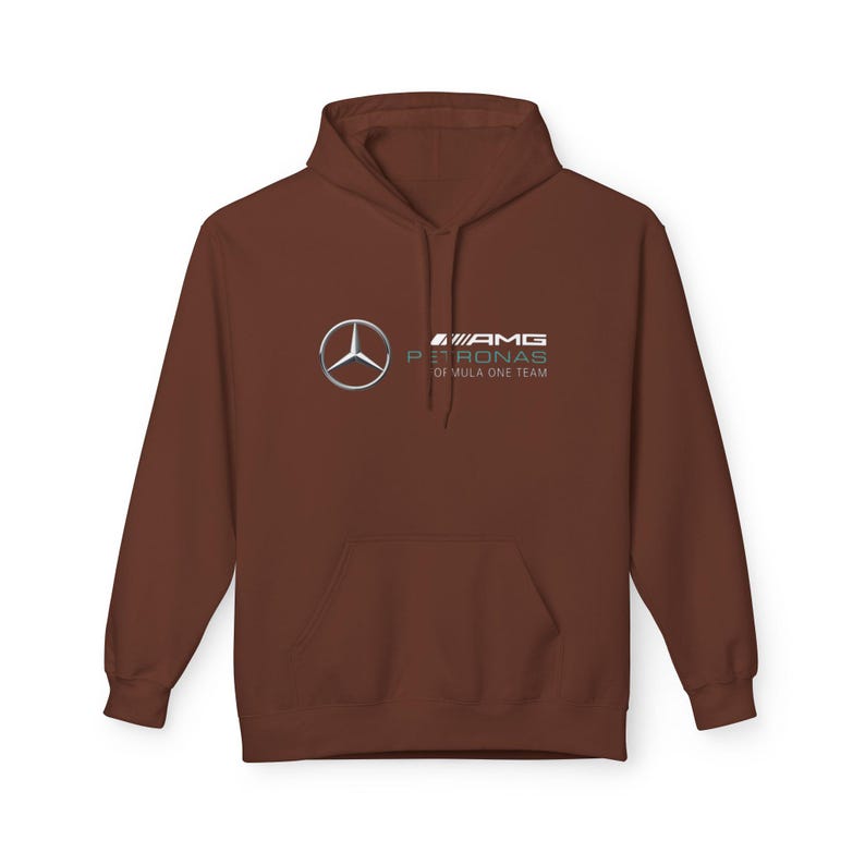 Mercedes Petronas Racing Hoodie | Teal Checkered F1 Car Design image 4