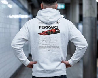 Ferrari Formula 1 Car Hoodie | Racing Blueprint Illustration