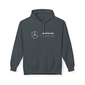 Mercedes Petronas Racing Hoodie | Teal Checkered F1 Car Design image 6