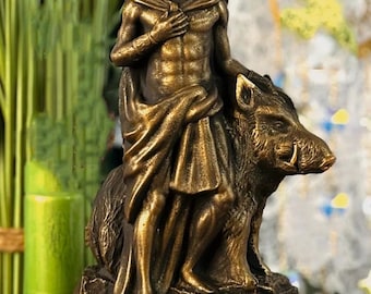 Freyr Statue – Norse God Figurine – Handmade Viking Mythology Sculpture – Pagan Home Decor & Fertility Symbol