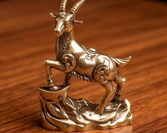 Mini Brass Antelope Figurine – Vintage Gazelle Statue, Wildlife Desk Decor