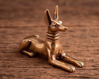 Brass Pharaoh Hound Figurine – Vintage Dog Sculpture, Retro Animal Decor