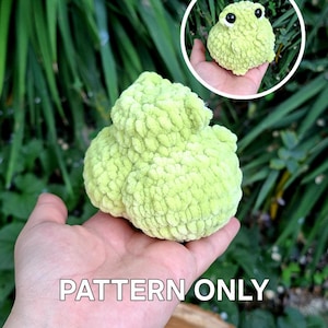 Fräck groda virkmönster, Amigurumi PDF-mönster, söt padda plysch handledning, digital nedladdning
