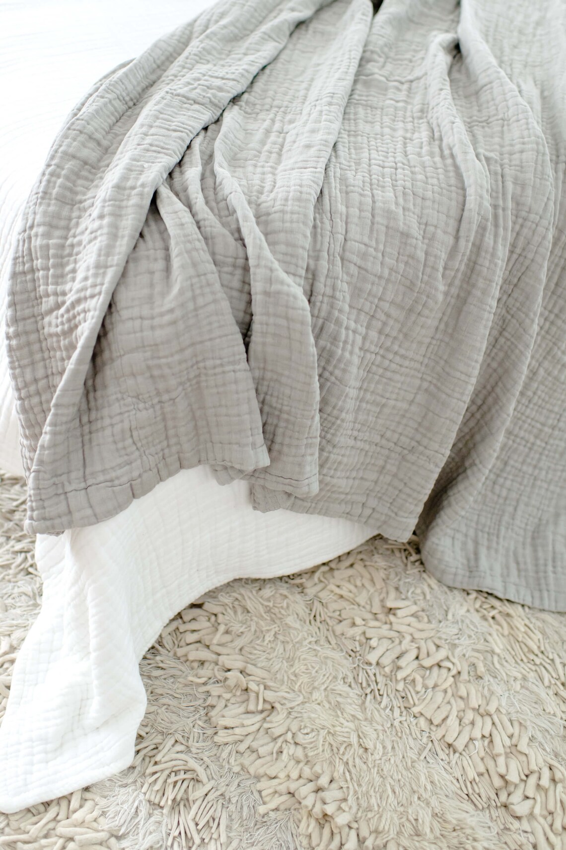 Adult Muslin Blanket Oversize Grey King Blanket 8Layer Etsy