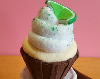 Felt Food Key Lime Cupcake, Felt cupcake, fake cupcake, felt play food, fake food, pretend bakery