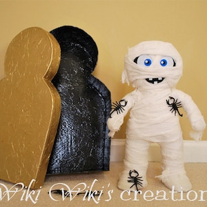 Handmade Felt Mummy Doll, Halloween Mascot, 17 inch