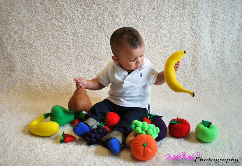 Felt Food Banana, felt banana, fake food, felt play food, play food image 4