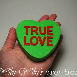 SIX Felt Candy Hearts Custom colors & words, felt candy, photo prop, valentines, anniversary image 3