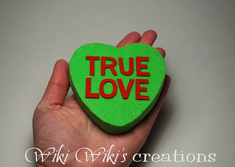 SIX Felt Candy Hearts Custom colors & words, felt candy, photo prop, valentines, anniversary image 3