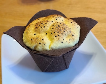 Felt Lemon Poppy Seed Muffin, Play Food Prop