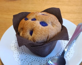 Felt Blueberry Muffin, Play Food, Kitchen Decor