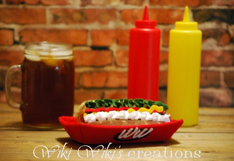 Felt Food Hot Dog Felt Hot Dog Junk Food Play Food Felt Etsy