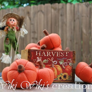 Mini Plush Pumpkins, Felt Pumpkin, Felt vegetable, fall decor, felt play food