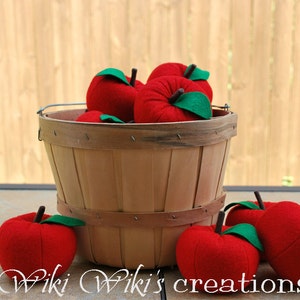 Felt Food Red Apple, Eco-Friendly Play Food