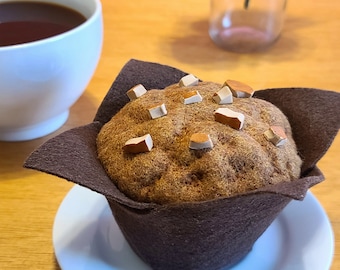 Felt Banana Nut Muffin, Pretend Play Food Prop