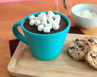 Felt Hot Cocoa Mug with Marshmallows, Pretend Hot Cocoa, Hot Chocolate