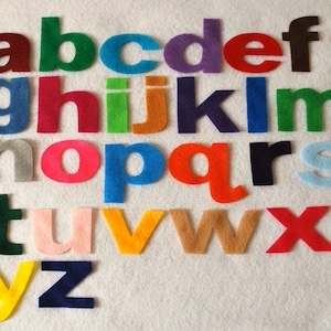Felt lowercase letters, lowercase alphabet, alphabet, felt alphabet, learning, educational