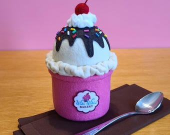 Felt Ice Cream Sundae, Pretend Play Dessert