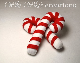 Felt Plush Candy Canes, Christmas Decor (Set of 2)