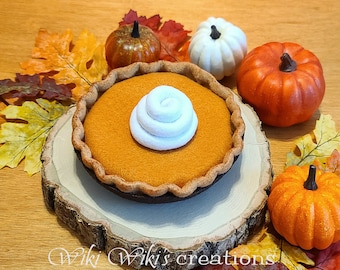 Felt Food Whole Pumpkin Pie, Felt Pie, Fake Food, Food Prop, Pretend Play