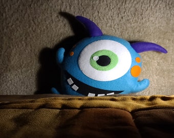 Cute Fleece Monster Plush, Handmade Halloween Mascot