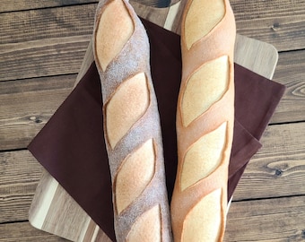 Felt Food Baguette, Pretend Play Food Prop, Felt Bread