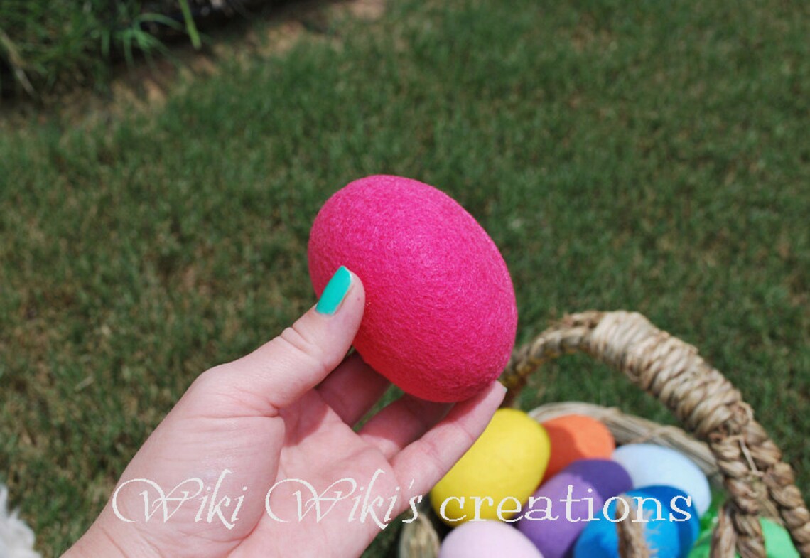 SIX Felt Plush Easter Eggs Pick Your Colors Eggs Easter Etsy