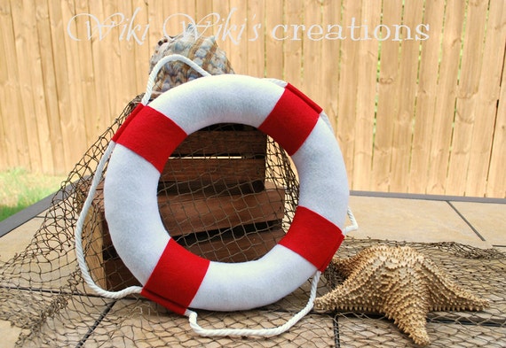 Plush Life Preserver, Nautical, Life Saver, Boat Decor 