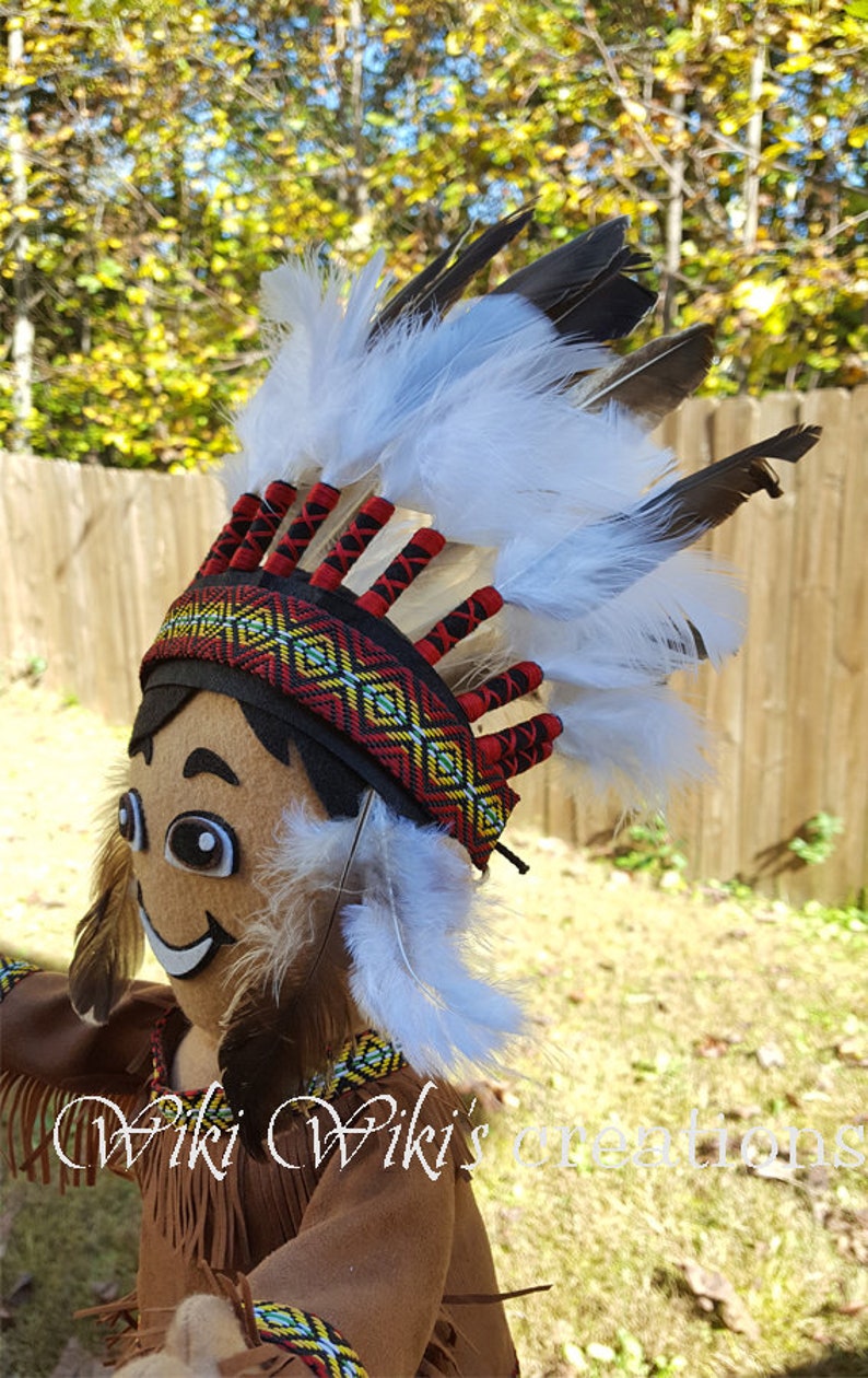 Plush Native American Boy Doll indian doll felt doll fabric Etsy