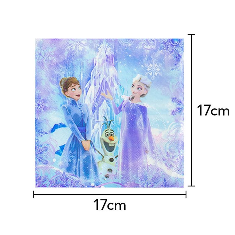 Frozen Elsa Anna Birthday Party Supplies Set, Ice Snow Tableware Cups Banner tissue  B