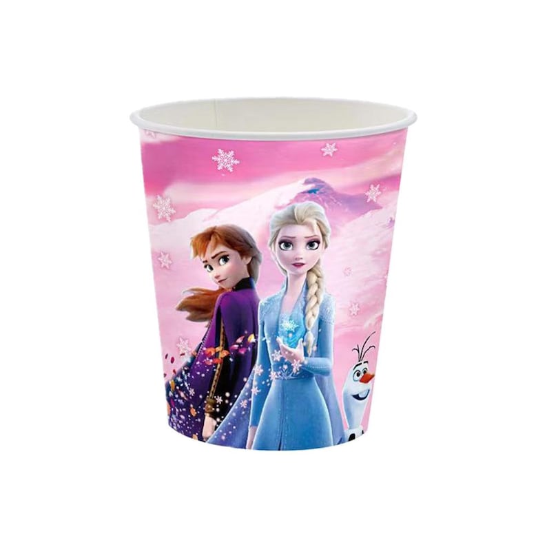 Frozen Elsa Anna Birthday Party Supplies Set, Ice Snow Tableware Cups Banner paper cup  A