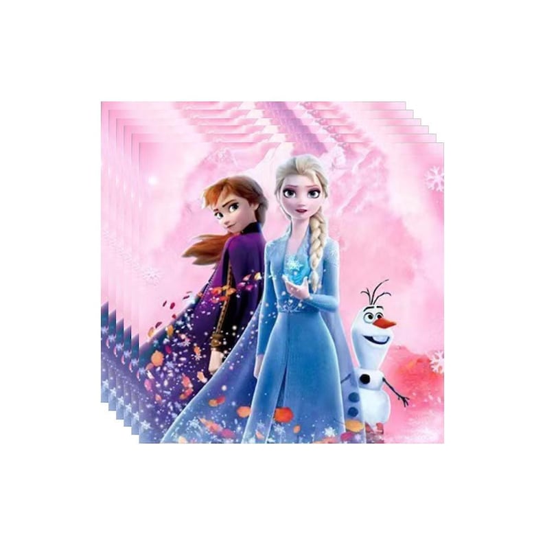 Frozen Elsa Anna Birthday Party Supplies Set, Ice Snow Tableware Cups Banner tissue  A