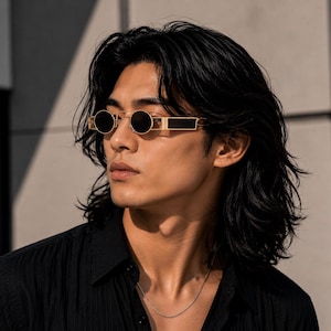 Retro Futuristic Rectangle Round Sunglasses – Luxury Steampunk Fashion Shades