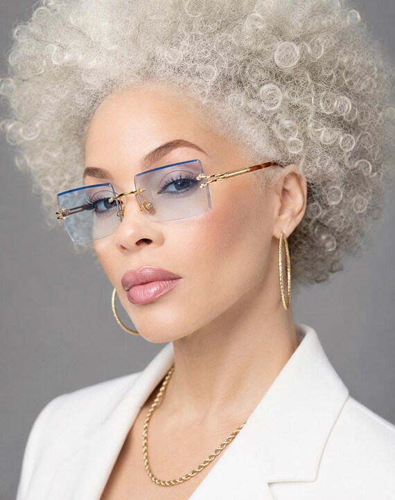 Modern Rimless Rectangle Sunglasses | Minimalist Luxury Eyewear | Lightweight Designer Fashion Glasses