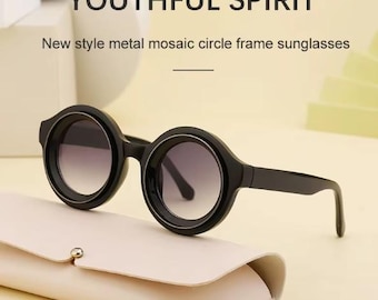Zonnebril nieuwe stijl metalen mozaïek cirkelframe