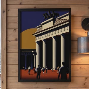 Reisposter Brandenburger Tor, Berlijn, vintage muurkunst, neoklassieke architectuurprint