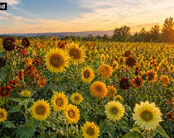Sunshine Field Mix Sunflower Seeds, Nine Open-Pollinated Varieties