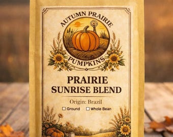 Prairie Sunrise Coffee, Smooth Honey Almond Light Roast, Small Batch Kansas, 8oz