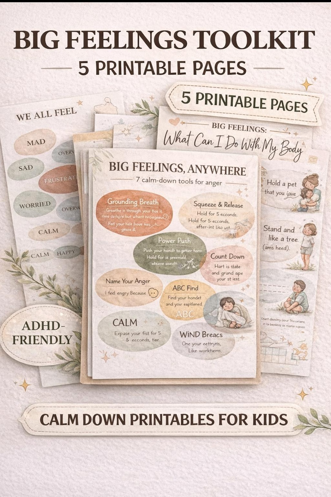 Big Feelings Toolkit Fo Kids, SEL Printables, Emotional Regulation ...