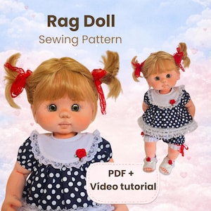 Cloth Doll Pattern PDF | Needle Felted Face Doll | Includes Clothes & Shoes