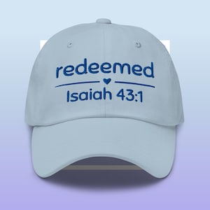 Gorra de béisbol Redeemed para mujer / Gorra cristiana bordada / Regalo de ropa de fe / Gorra cristiana minimalista para mujer