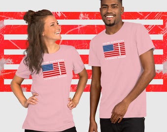 En nation under Gud-tröja | Patriotisk kristen t-shirt | Amerikansk flagga-troströja | Religiös 4 juli-gåva | Unisex Bella Canvas 3001