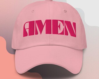 AMEN-keps | Kristen pappakeps | Broderad troskeps | Minimalistisk kristen gåva | Skriftskeps för kvinnor