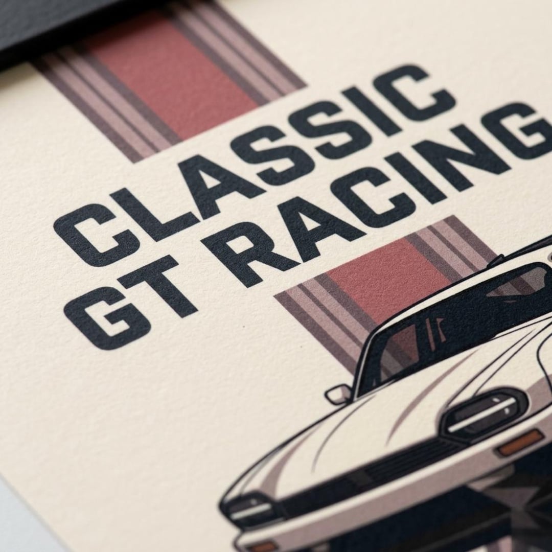 Gt Racing Poster Classic GT Racing Poster: Vintage Motorsport Wall Art, Retro Sports Car ...