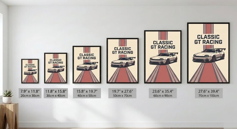 Gt Racing Poster Classic GT Racing Poster: Vintage Motorsport Wall Art, Retro Sports Car ...