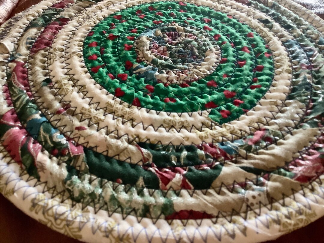 Christmas Fabric Coiled Mat | Holiday Prints, 9